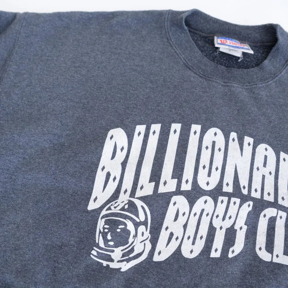 Hanes Ultimate Cotton Graphite Gray Billionaire Boys Club Crewneck Sweater Large - Picture 9 of 11